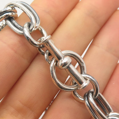 925 Sterling Silver Vintage Double Rolo Link Bracelet 6.5"