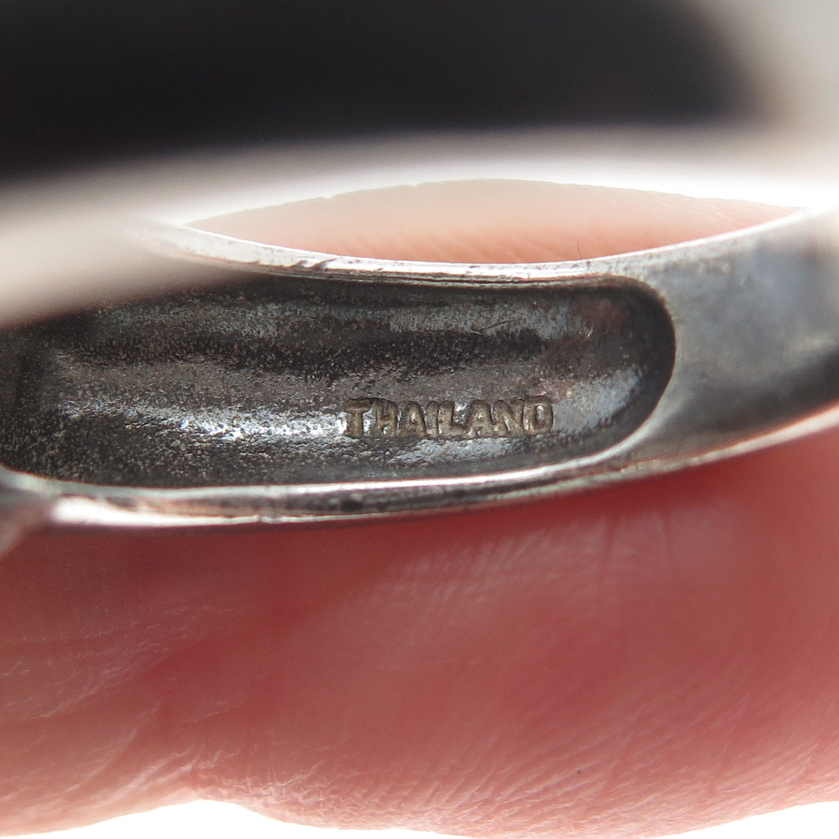 925 Sterling Silver Vintage Modernist Dome Oxidized Ring Size 10