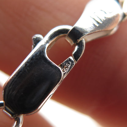 925 Sterling Silver Vintage Italy Cuban Link Bracelet 8"