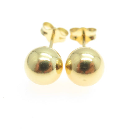 925 Sterling Silver Gold Plated Ball Stud Earrings