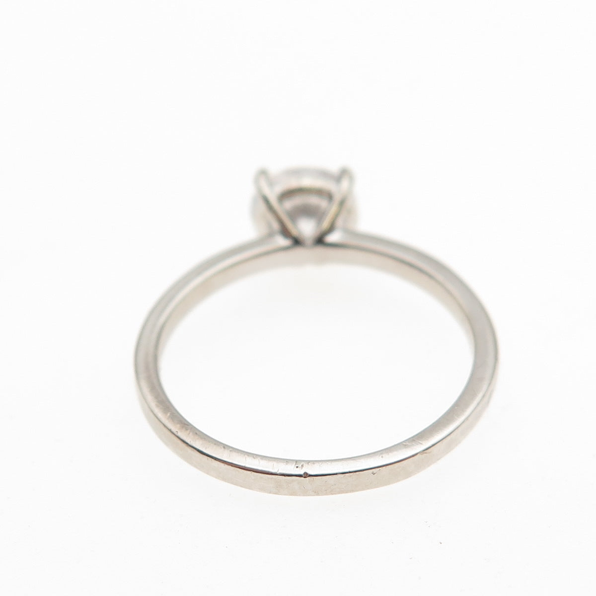 925 Sterling Silver Round-Cut C Z Engagement Ring Size 4.5