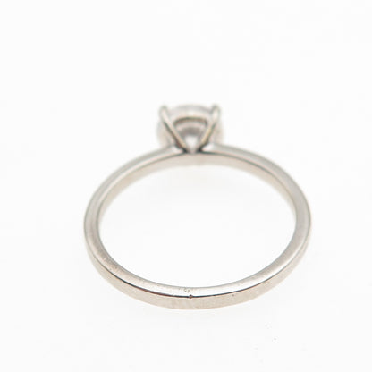 925 Sterling Silver Round-Cut C Z Engagement Ring Size 4.5