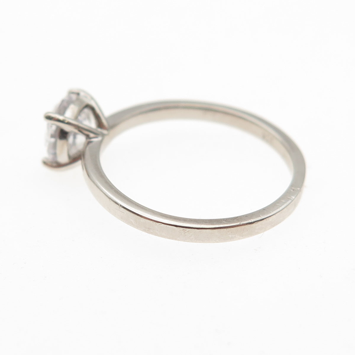 925 Sterling Silver Round-Cut C Z Engagement Ring Size 4.5