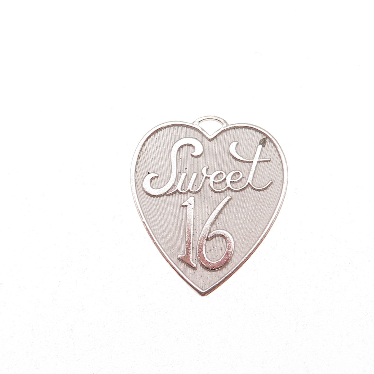 Beau 925 Sterling Silver Vintage Sweet 16 Heart Charm Pendant