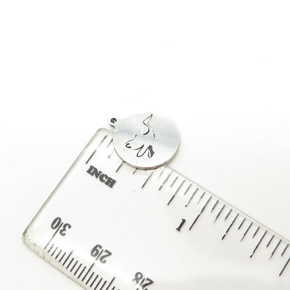 925 Sterling Silver USA Two In Town Flying Bird Charm Pendant
