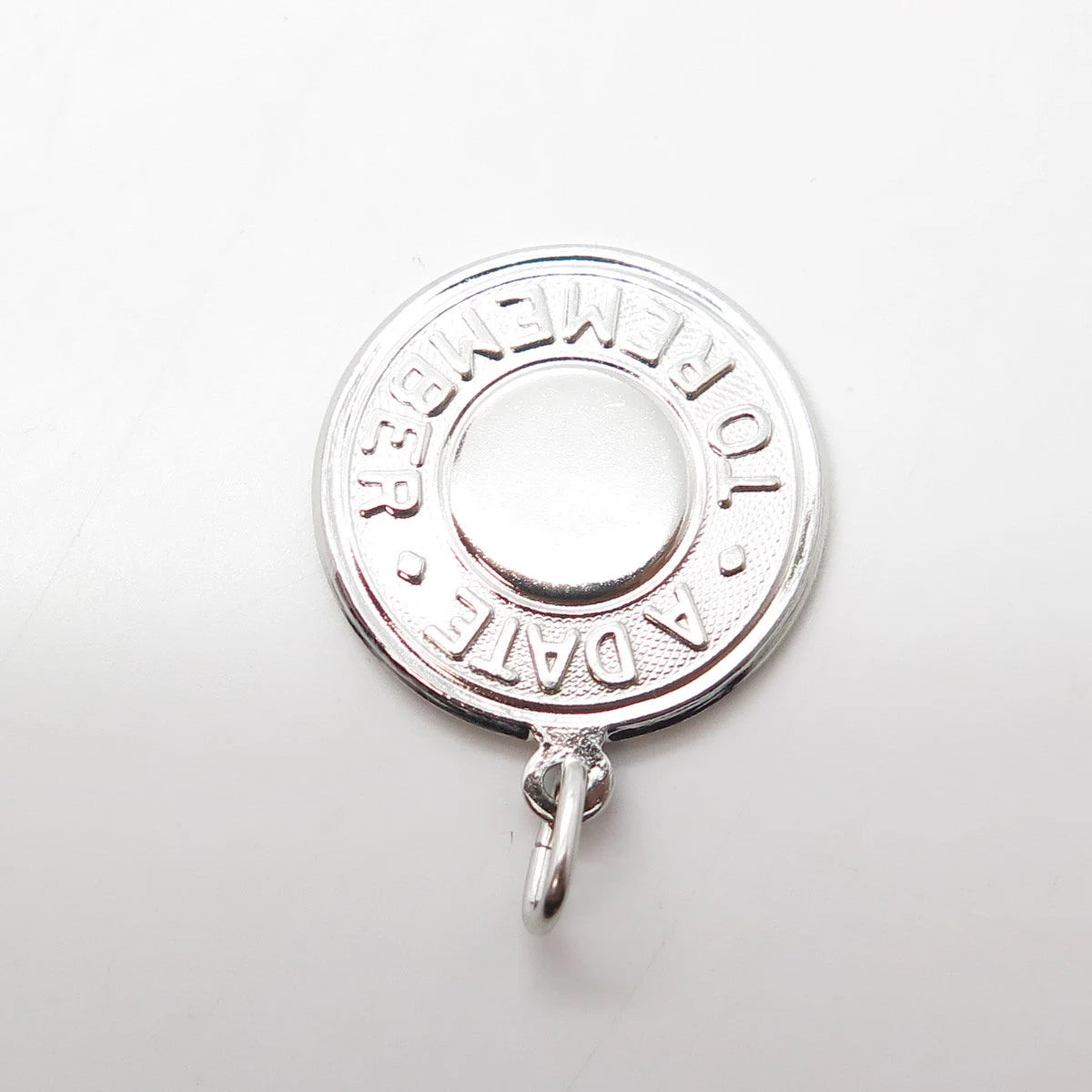 925 Sterling Silver Vintage Elco A Day To Remember Round Medal Pendant