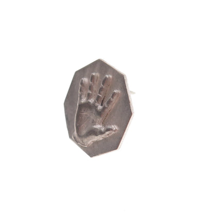 By Lee 925 Sterling Silver Vintage Peter the Great Handprint Tie Tack Lapel Pin