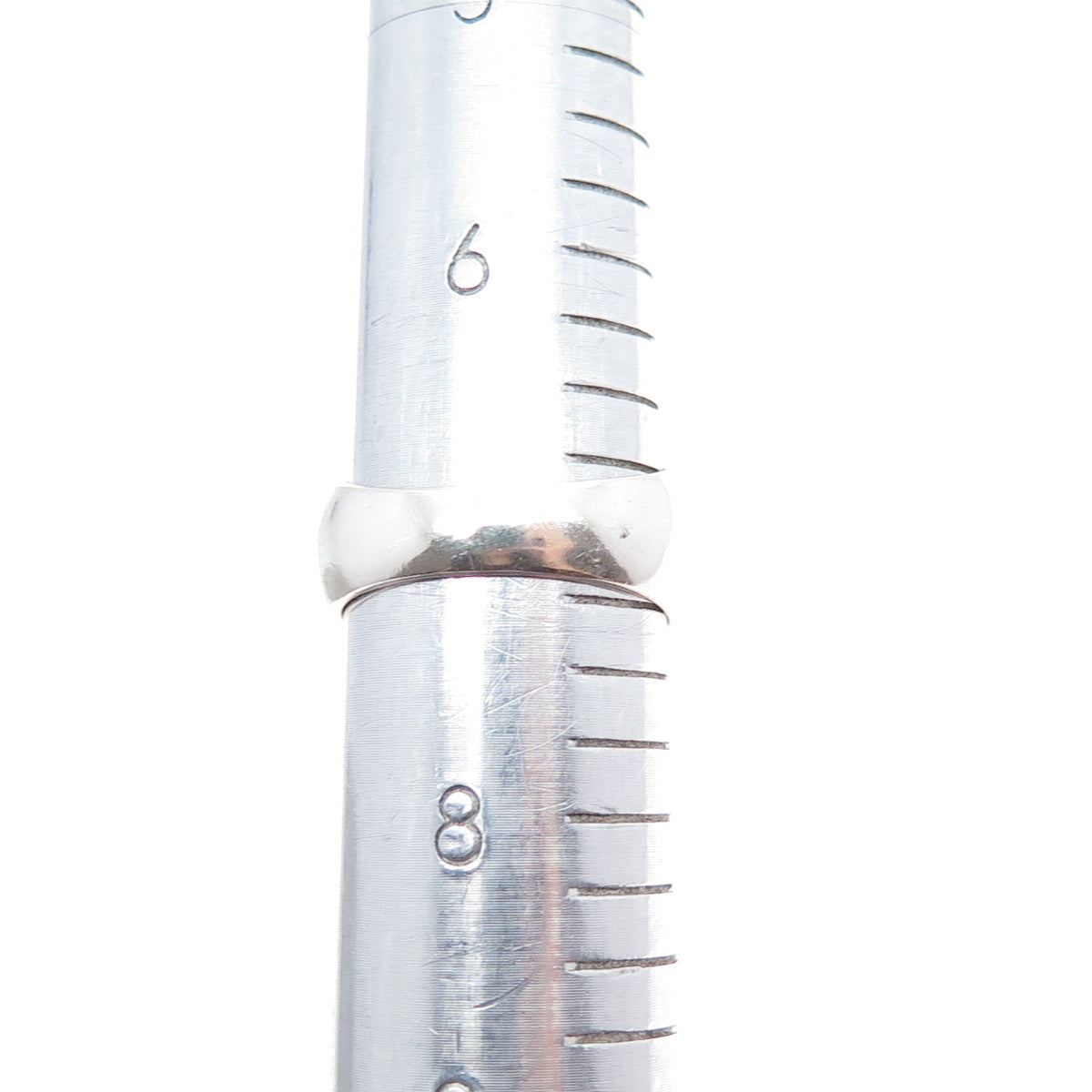 925 Sterling Silver Vintage Modernist Ribbed Ring Size 7.25