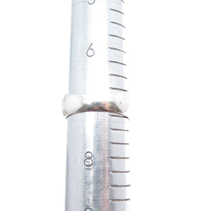 925 Sterling Silver Vintage Modernist Ribbed Ring Size 7.25