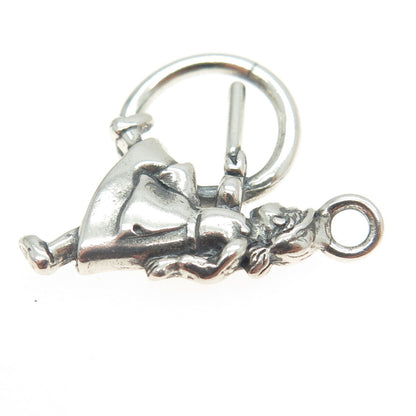 925 Sterling Silver Vintage Cartoon Character 3D Pendant