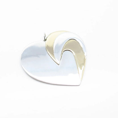 925 Sterling Silver / 12K Vintage Karen Hayes Heart Pendant