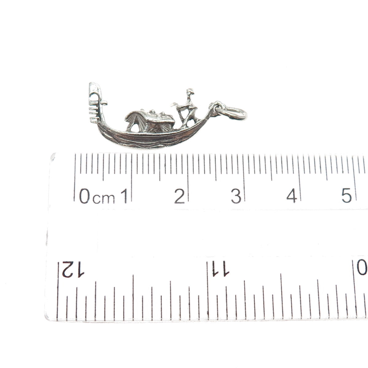 800 Silver Antique Art Deco Venetian Gondola Charm Pendant