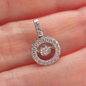 925 Sterling Silver Round-Cut Shaped C Z Sparkle Minimalist Pendant