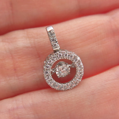 925 Sterling Silver Round-Cut Shaped C Z Sparkle Minimalist Pendant
