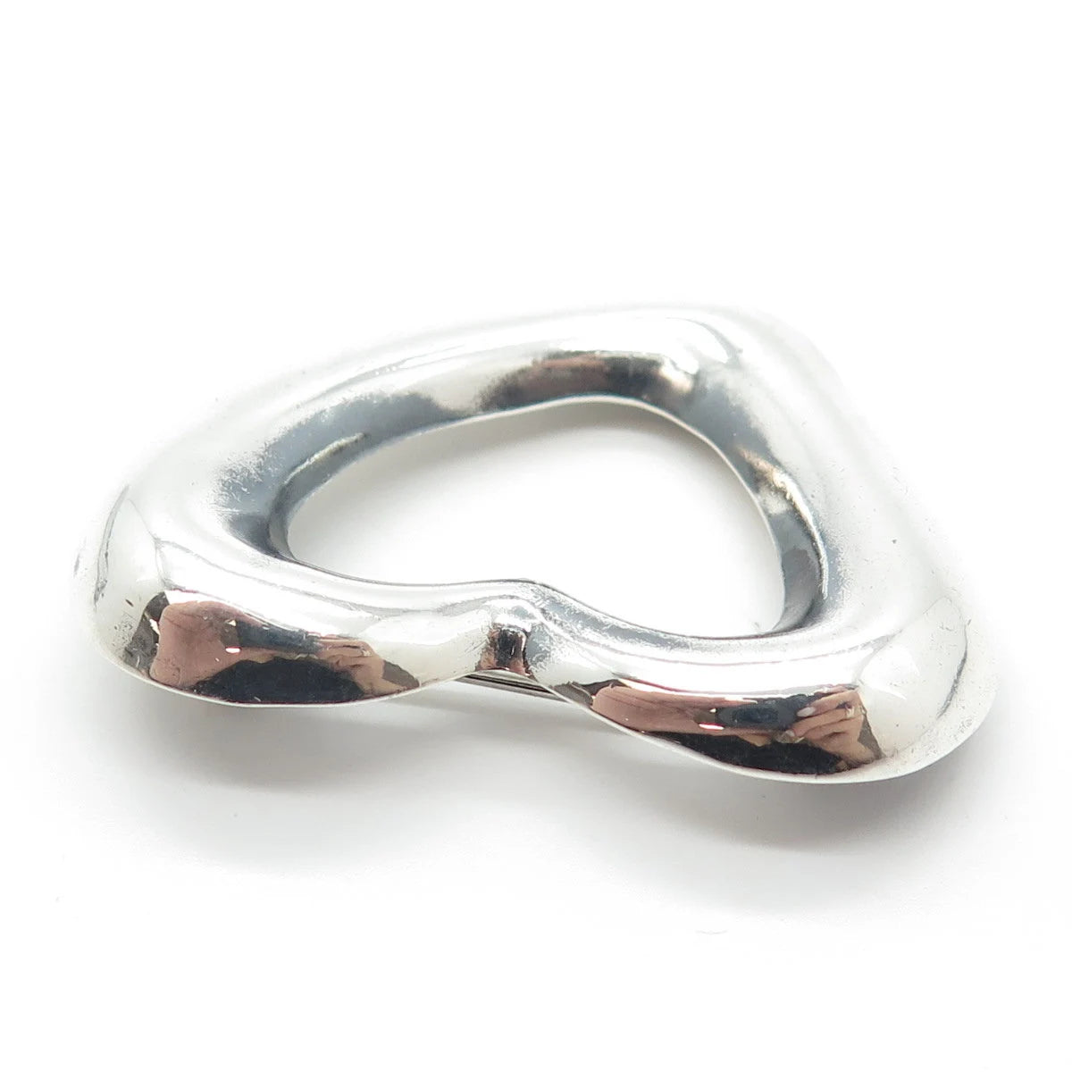 925 Sterling Silver Vintage Open Heart Pin Brooch