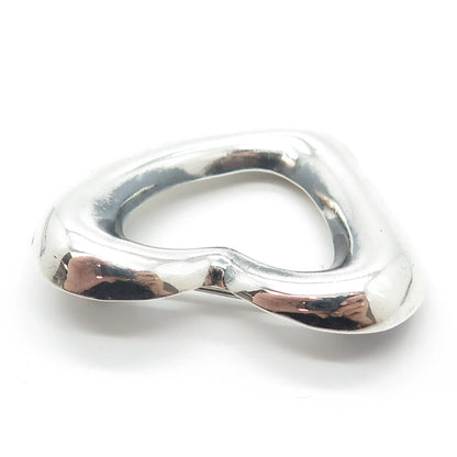 925 Sterling Silver Vintage Open Heart Pin Brooch