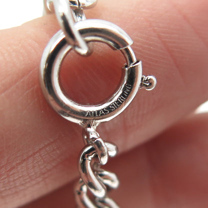 ATLAS 925 Sterling Silver Vintage Figaro Link Bracelet 7"