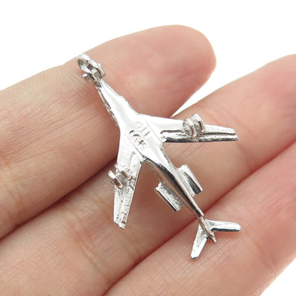 HAMILTON & HAMILTON 925 Sterling Silver Vintage Airplane 3D Pendant