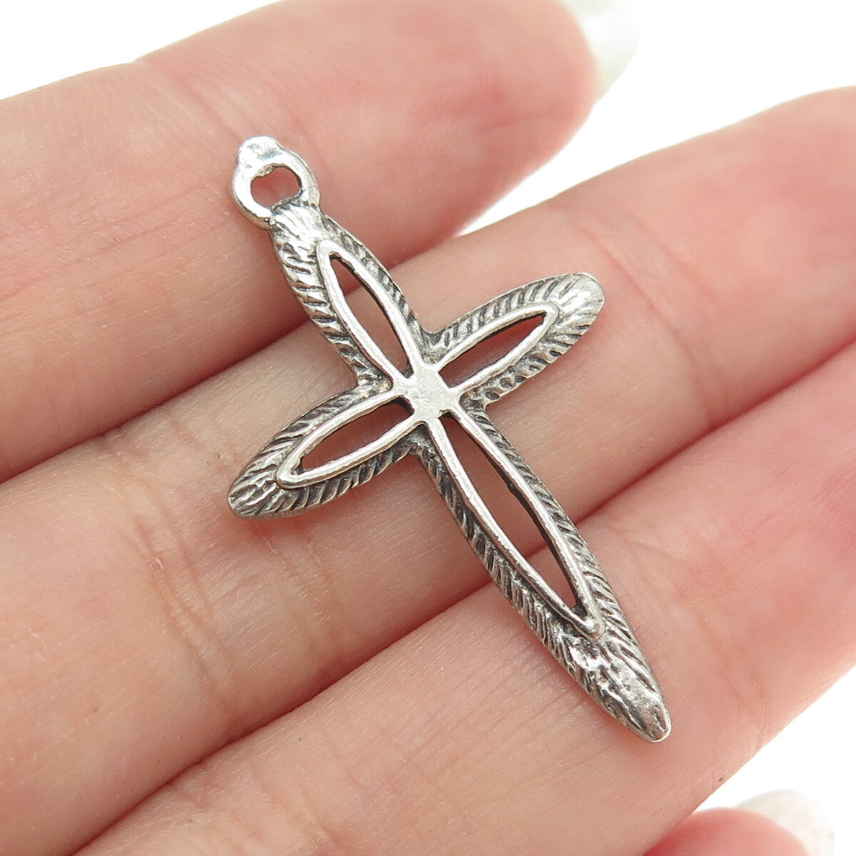 925 Sterling Silver Vintage Cross Religious Pendant