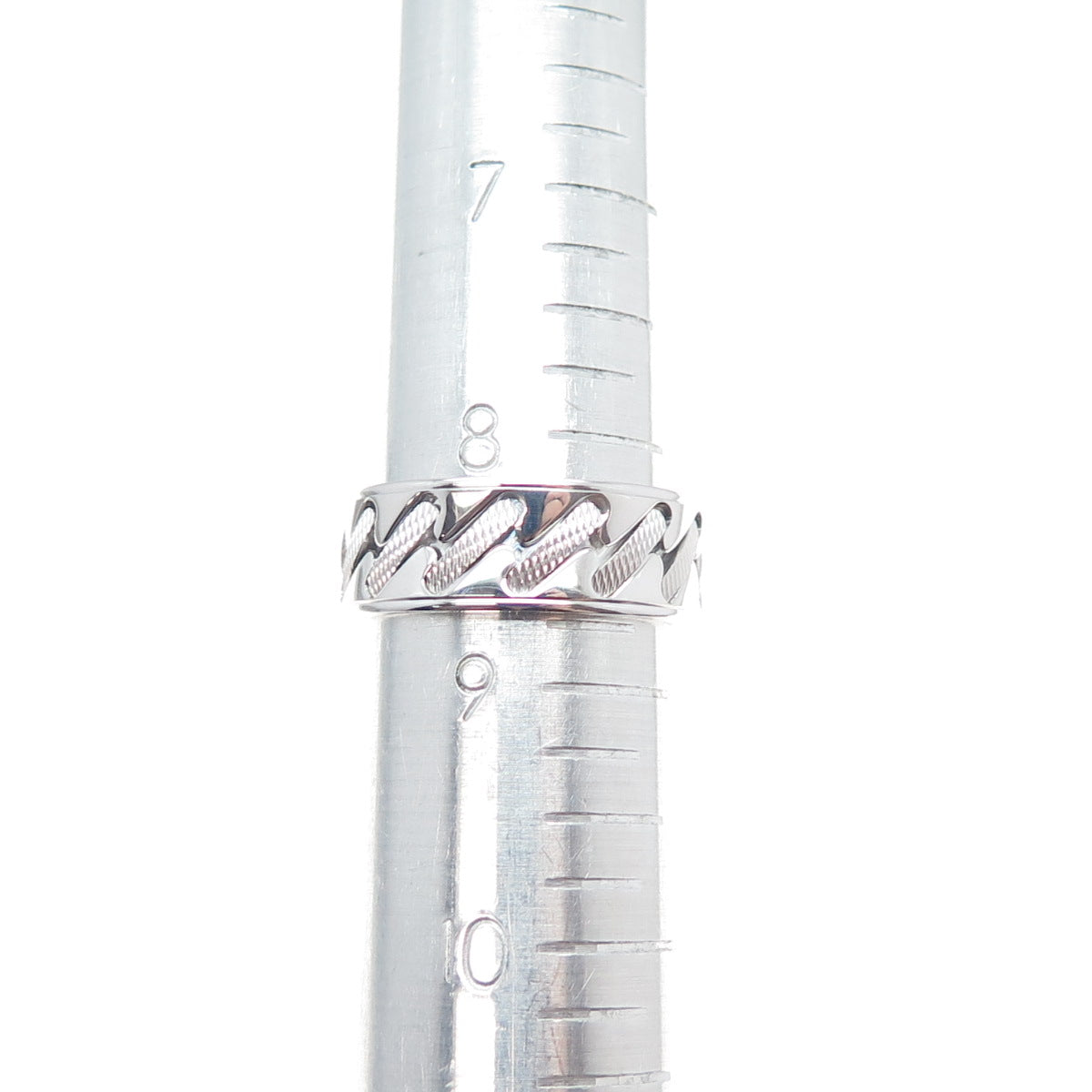 NEOS 925 Sterling Silver Textured Sewing Stitches Band Ring Size 8.75