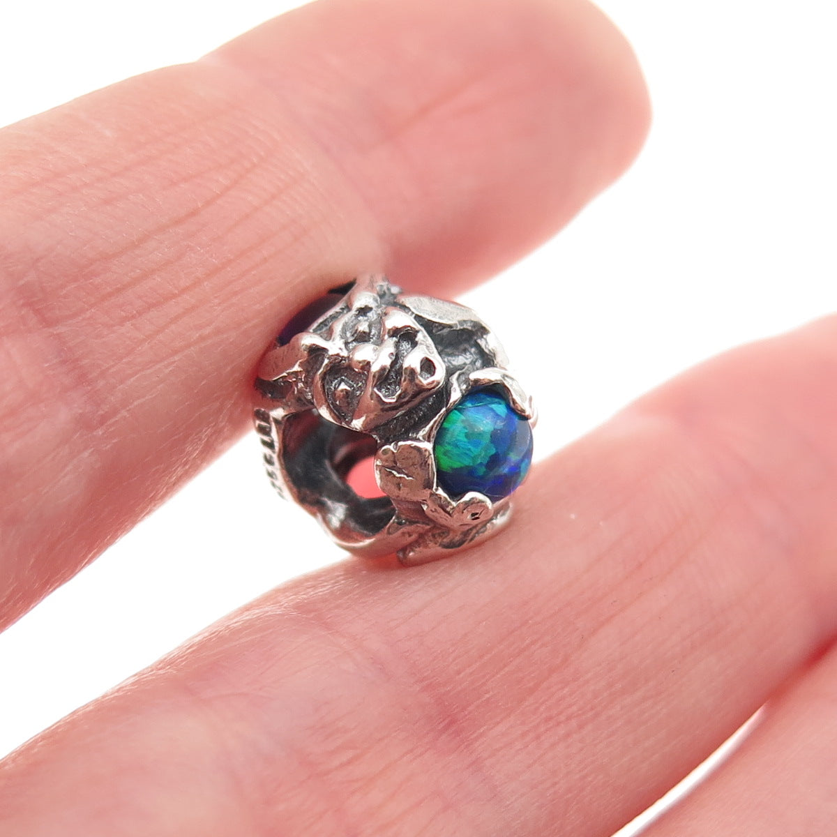 Trollbeads LAA Sterling Silver Real Amethyst Opal Garnet Trolls Slide Bead Charm