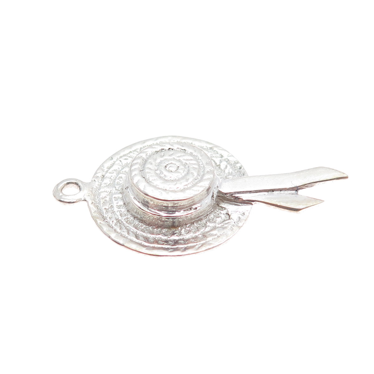 925 Sterling Silver Vintage Picnic Hat Charm Pendant