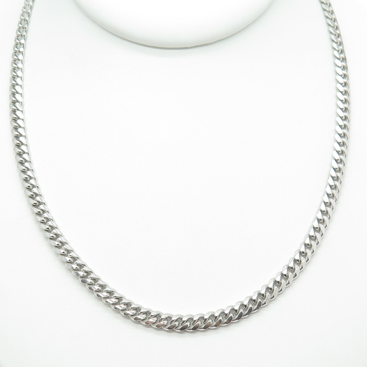 KARIZIA SPA KA 1772 925 Sterling Silver Italy Cuban Chain Necklace 24"