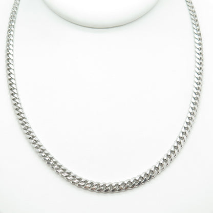 KARIZIA SPA KA 1772 925 Sterling Silver Italy Cuban Chain Necklace 24"