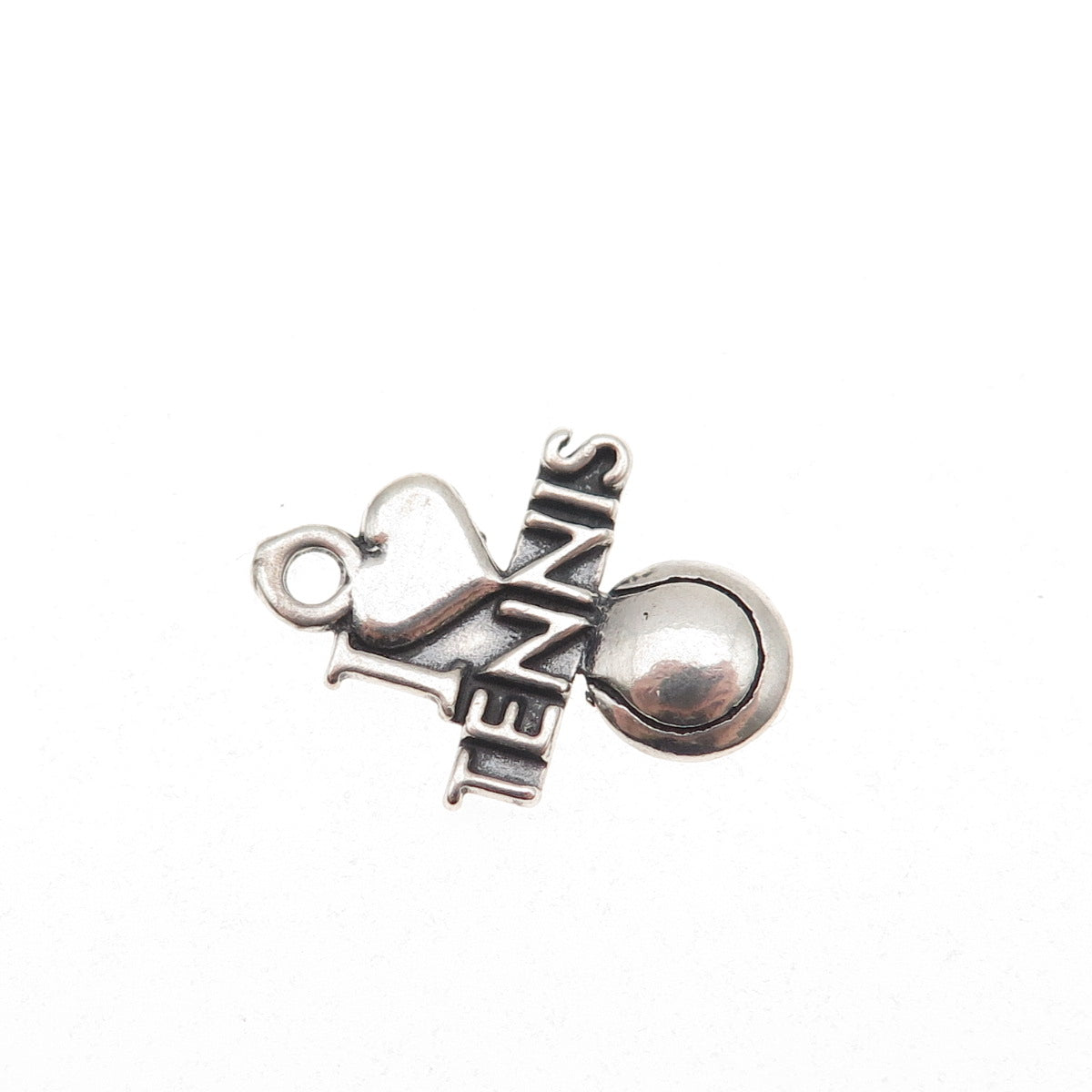 Sundancer 925 Sterling Silver Vintage I Love Tennis Oxidized Mini Charm Pendant