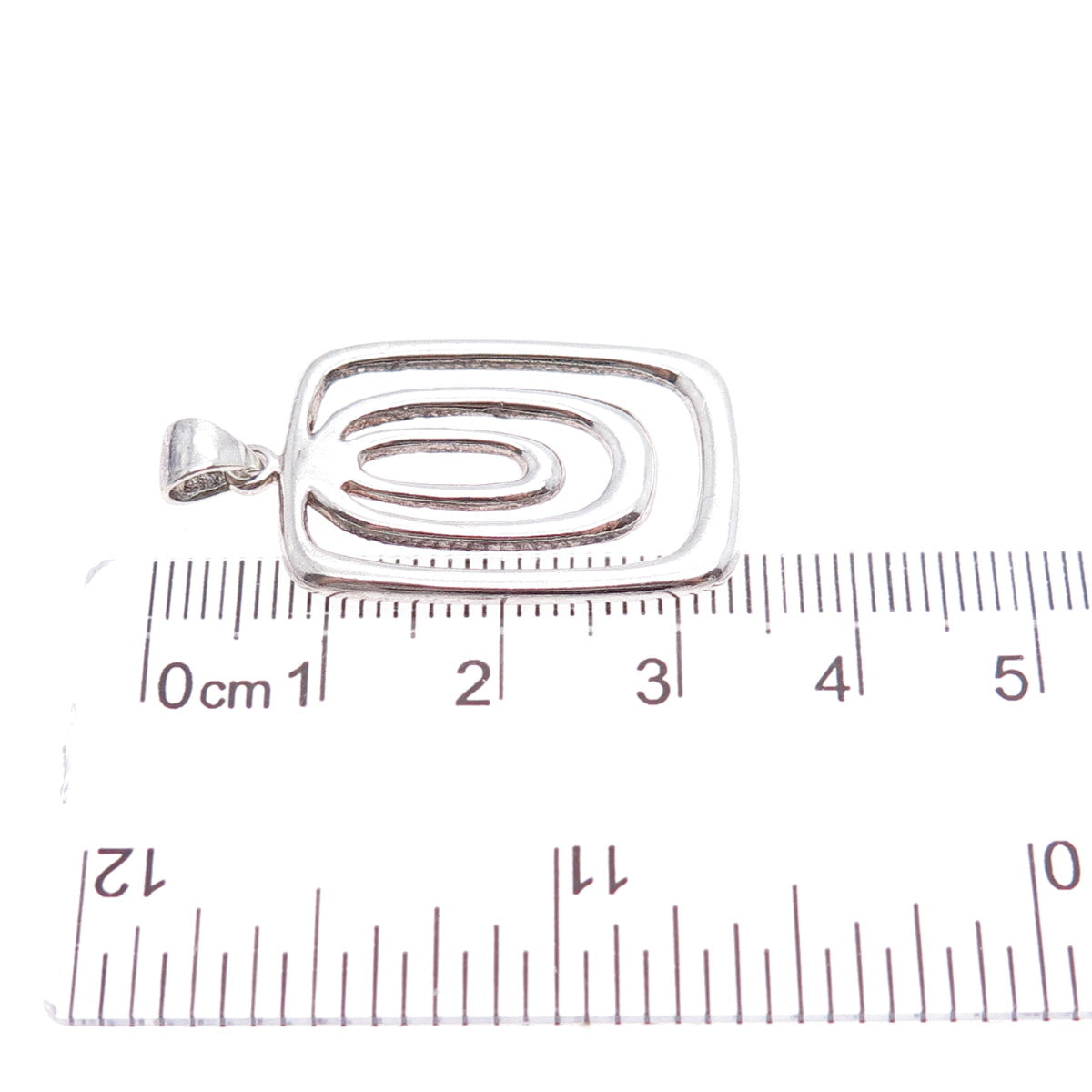 925 Sterling Silver Vintage Modernist Multi-Circle Charm Pendant