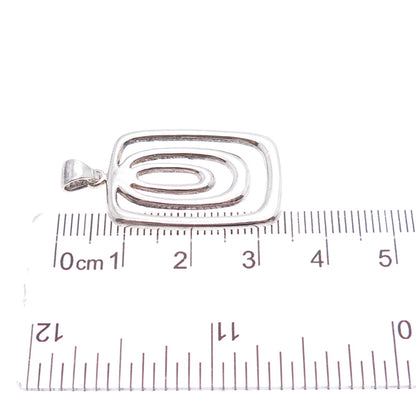 925 Sterling Silver Vintage Modernist Multi-Circle Charm Pendant