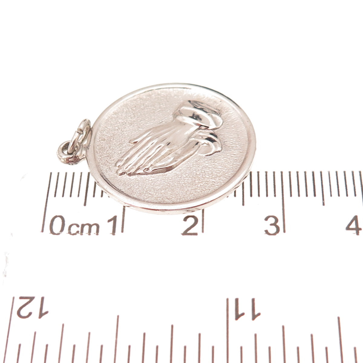 925 Sterling Silver Vintage Prayer Hands Religious Charm Pendant