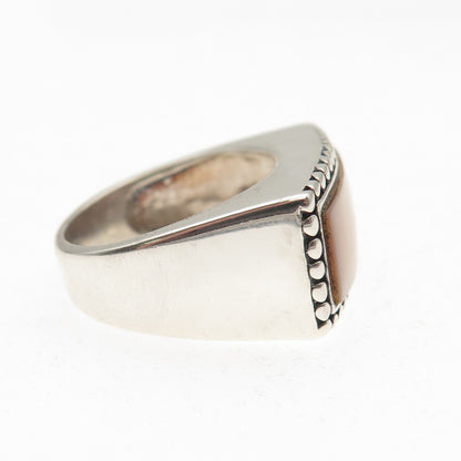 CFJ Collins Fine 925 Sterling Silver Vintage Real MOP Dotted Ring Size 6.5