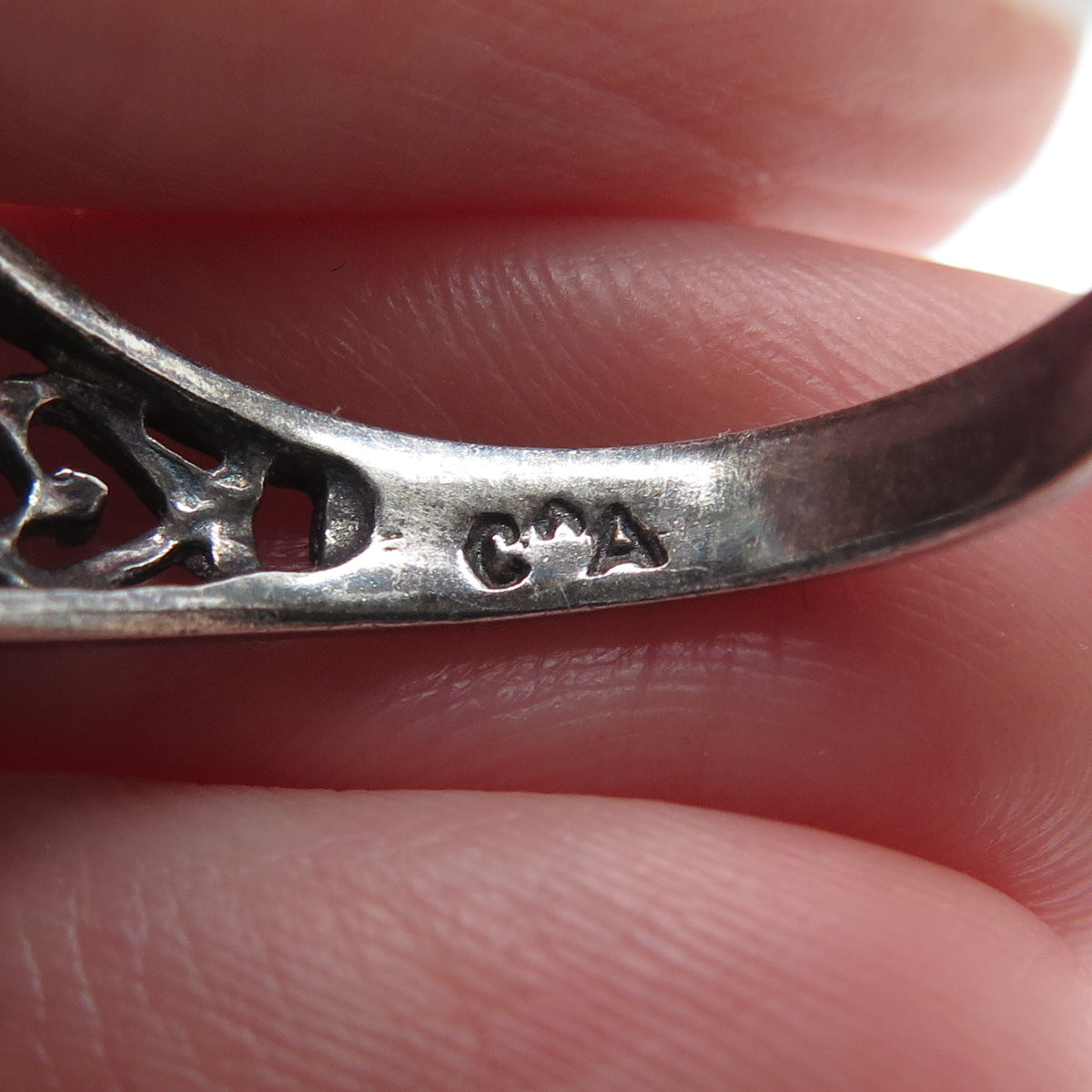 CHATEAU D'ARGENT 925 Sterling Silver Vintage Round-Cut C Z Heart Ring Size 9
