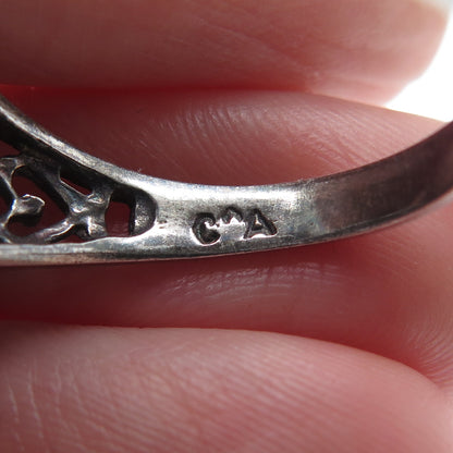 CHATEAU D'ARGENT 925 Sterling Silver Vintage Round-Cut C Z Heart Ring Size 9