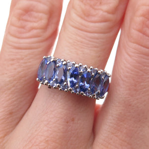 Chuck Clemency 925 Sterling Silver Real Multi-Cut Tanzanite Ring Size 8.25