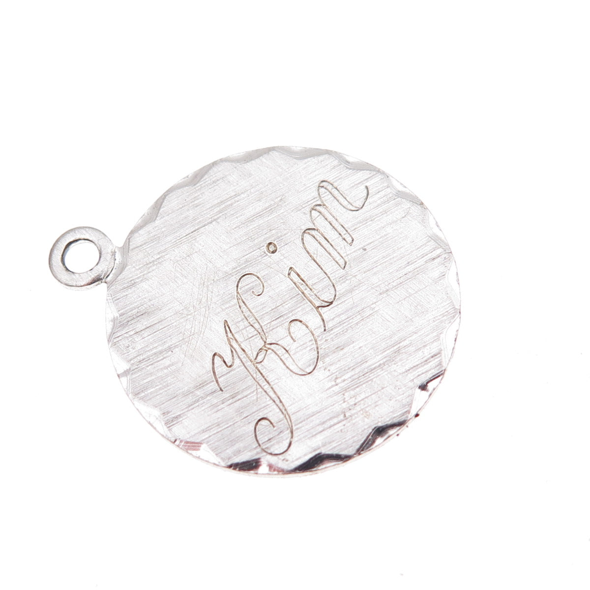 Wells 925 Sterling Silver Vintage Engraved Kim Charm Pendant