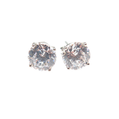 DBJ DEE BERKLE 925 Sterling Silver Round-Cut C Z Stud Earrings