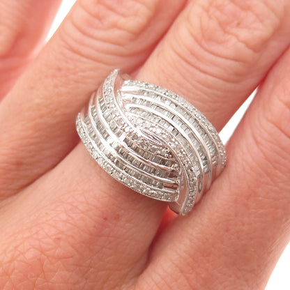 Michael Drechsler 925 Sterling Silver Real Diamond Ring Size 7.25
