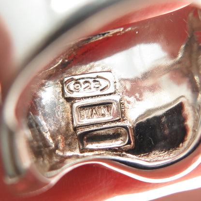 925 Sterling Silver Vintage Italy Modernist Wavy Ring Size 7