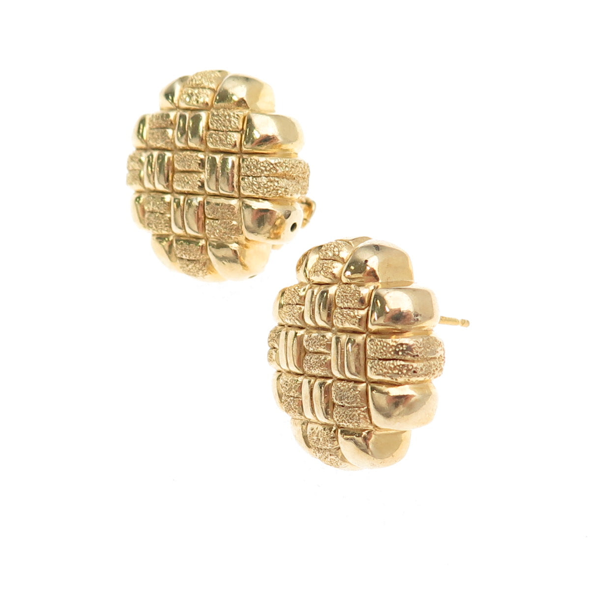 GioIelli Di Valenza 925 Sterling Gold Plated Vintage Italy Omega Back Earrings