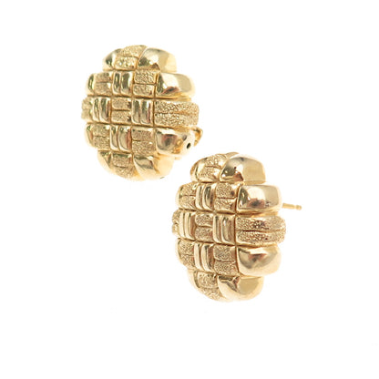 GioIelli Di Valenza 925 Sterling Gold Plated Vintage Italy Omega Back Earrings