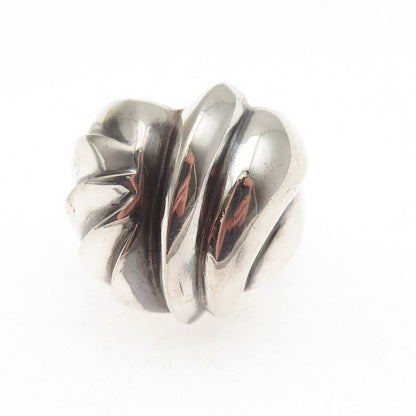 925 Sterling Silver Vintage Modernist Dome Oxidized Ring Size 6