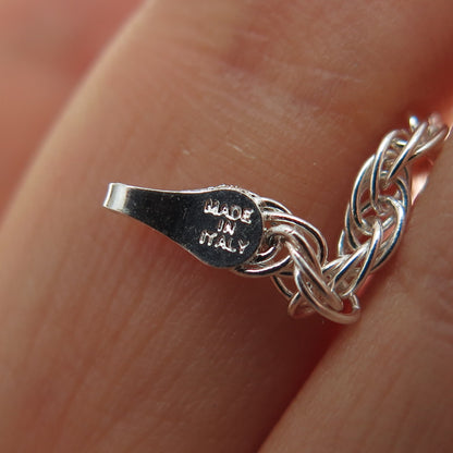 925 Sterling Silver Vintage Italy Singapore Chain Necklace 48" (missing lock)