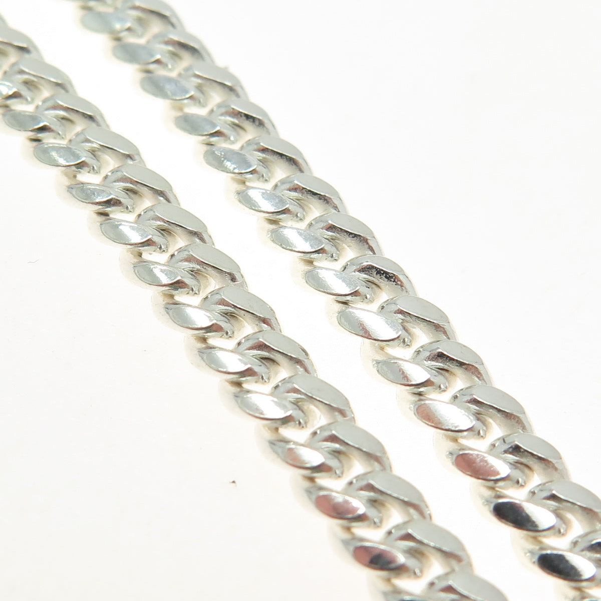 925 Sterling Silver Italy Curb Link Bracelet 7"