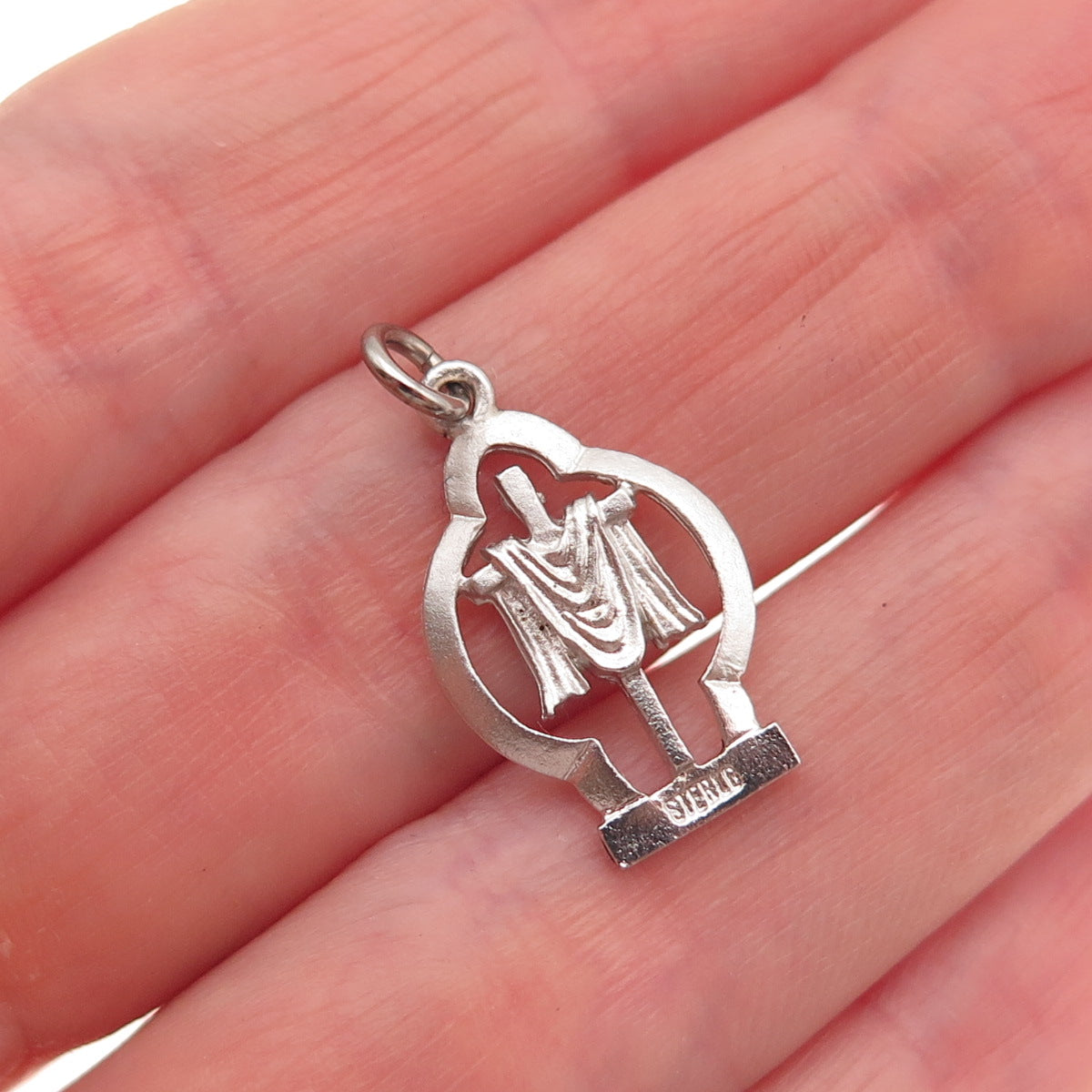 925 Sterling Silver Vintage Holy Orders Cross Mini Charm Pendant