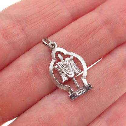 925 Sterling Silver Vintage Holy Orders Cross Mini Charm Pendant