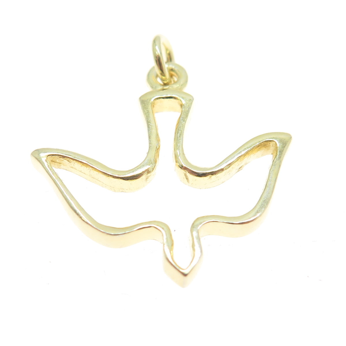 925 Sterling Silver Gold Plated Holy Ghost Religious Pendant