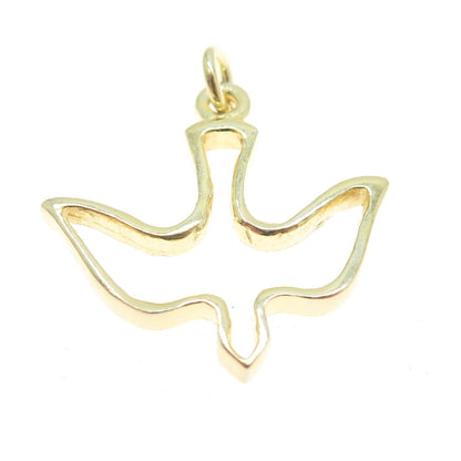 925 Sterling Silver Gold Plated Holy Ghost Religious Pendant