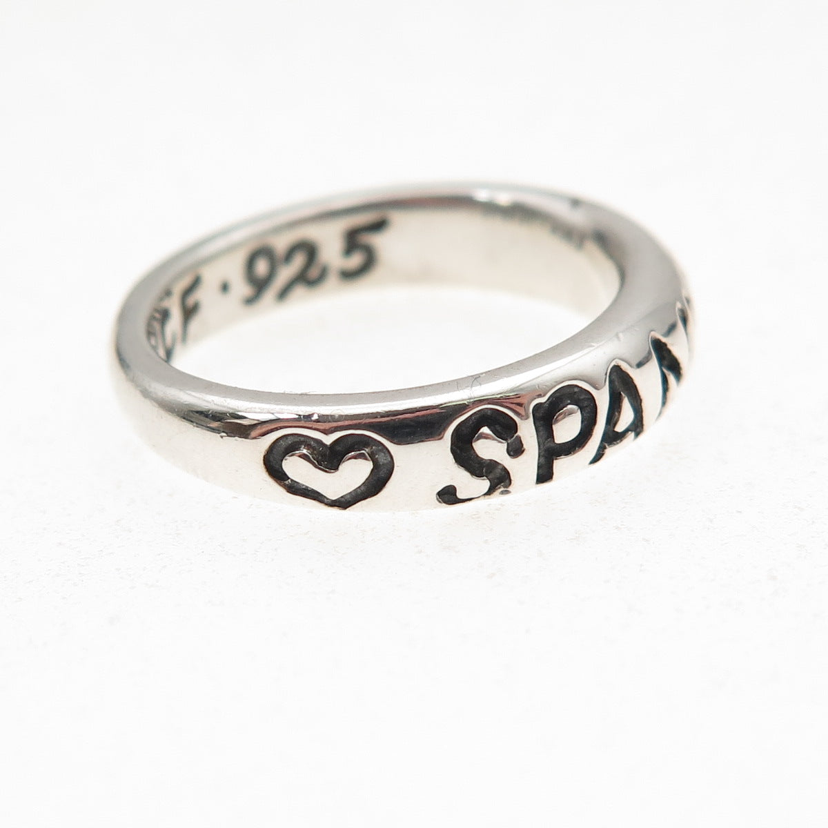 925 Sterling Silver Vintage Spanky Oxidized Band Ring Size 6